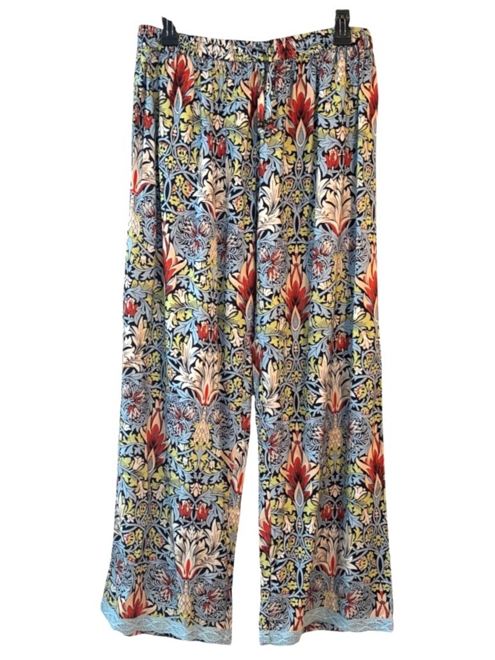 Signals William Morris Lounge Pants Woodland Weed Botanical Lace Trim Hem Size M